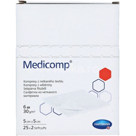 Medicomp comprese sterile din netesut 5×5 cm